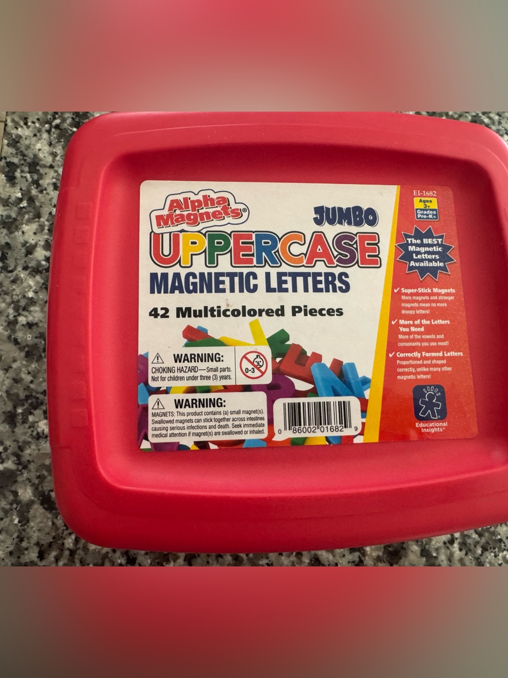 Jumbo Uppercase Magnetic Letters - Red Case